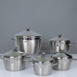 ⁦طقم ستيل هرمى 10 قطع  مقاس 32 يد فضى - بونيرا⁩ - الصورة ⁦3⁩