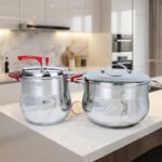 ⁦طقم ستيل بومبيه 10 قطع مقاس 32 بحلة ضغط 12 لتر- بونيرا⁩ - الصورة ⁦3⁩