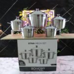 ⁦طقم ستيل هرمى 10 قطع  مقاس 32 يد فضى - بونيرا⁩ - الصورة ⁦2⁩