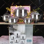 ⁦طقم ستيل 10 قطع مقاس 30 تركى-براونى⁩ - الصورة ⁦2⁩