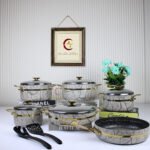 ⁦طقم جرانيت حجرى شريط دهبى 16 قطعة تركى-المنار⁩ - الصورة ⁦4⁩