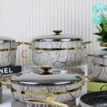 ⁦طقم جرانيت حجرى شريط دهبى 16 قطعة تركى-المنار⁩ - الصورة ⁦5⁩