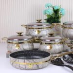 ⁦طقم جرانيت حجرى شريط دهبى 16 قطعة تركى-المنار⁩ - الصورة ⁦7⁩