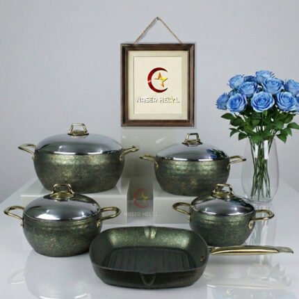 طقم جرانيت بيد مدهب 9 قطع بونيرا-فلانتينو