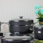 ⁦طقم جرانيت حجرى شريط فضى 16 قطعة تركى-المنار⁩ - الصورة ⁦2⁩