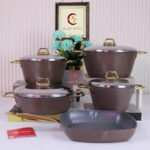 ⁦طقم تيتانيوم مضلع مدهب 9قطع بسمك4.5مللى-مونتيلا⁩ - الصورة ⁦11⁩