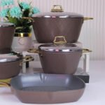 ⁦طقم تيتانيوم مضلع مدهب 9قطع بسمك4.5مللى-مونتيلا⁩ - الصورة ⁦12⁩