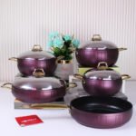 طقم سافلون بومبية يد مدهب 9 قطع بسمك 6 مللى-مونتيلا