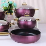 ⁦طقم سافلون بومبية يد مدهب 9 قطع بسمك 6 مللى-مونتيلا⁩ - الصورة ⁦4⁩