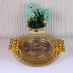 ⁦طقم صوانى اكليرك مدور مدهب⁩ - الصورة ⁦2⁩