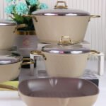 ⁦طقم تيتانيوم مضلع مدهب 9قطع بسمك4.5مللى-مونتيلا⁩ - الصورة ⁦15⁩