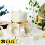 ⁦طقم شوربة بالحلة ديكور زهرة-كودA65⁩ - الصورة ⁦3⁩