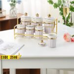 ⁦طقم توابل بشريط دهبى مضلع-2586⁩ - الصورة ⁦3⁩