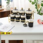 ⁦طقم توابل بشريط دهبى مضلع-2586⁩ - الصورة ⁦4⁩