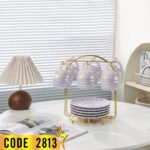 ⁦طقم قهوة ترس على حامل مدهب-كود2813⁩ - الصورة ⁦3⁩