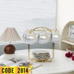 ⁦طقم قهوة توليب على حامل مدهب-كود2814⁩ - الصورة ⁦4⁩