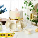 ⁦طقم شوربة بالحلة ديكور زهرة-كودA65⁩ - الصورة ⁦2⁩