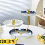 ⁦شيالة كعك 3 حامل مدهب-كود 2774⁩ - الصورة ⁦2⁩