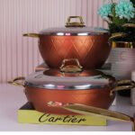 ⁦طقم تيتانيوم مضلع مدهب 9قطع بسمك4.5مللى-مونتيلا⁩ - الصورة ⁦3⁩