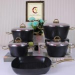 طقم تيتانيوم يد مدهب مضلع 9قطع 4 مللى-ميلينا-بونيرا