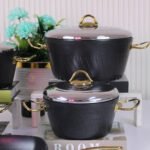 ⁦طقم تيتانيوم يد مدهب مضلع 9قطع 4 مللى-ميلينا-بونيرا⁩ - الصورة ⁦2⁩