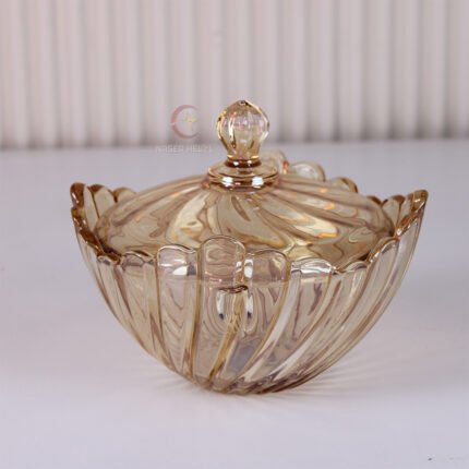 بومبنيرة زجاج شفاف وجولد بأشكال مختلفة-الهلال