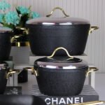 ⁦طقم تيتانيوم مضلع بيد مدهب 9قطع-فينزيا-بونيرا⁩ - الصورة ⁦7⁩