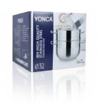 ⁦حلة بخار ستيل 3 قطع مقاس 32- يونكا⁩ - الصورة ⁦2⁩