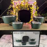 ⁦طقم تيتانيوم مضلع بيد مدهب 9قطع-فينزيا-بونيرا⁩ - الصورة ⁦11⁩